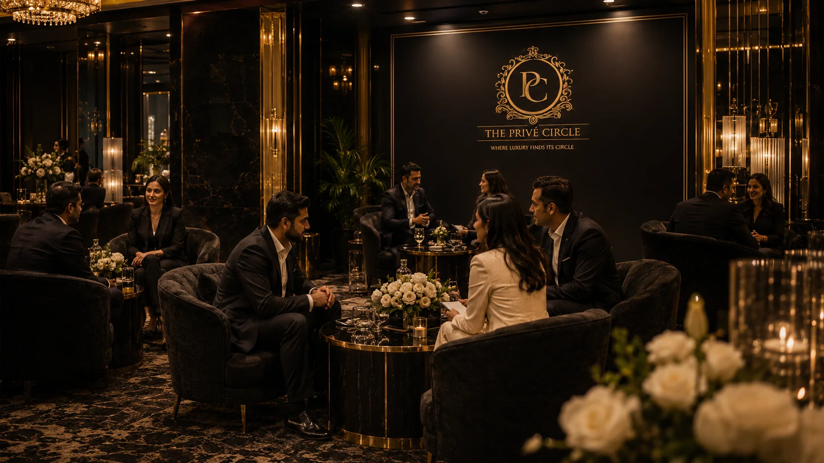Private guest lounge at The Privé Circle